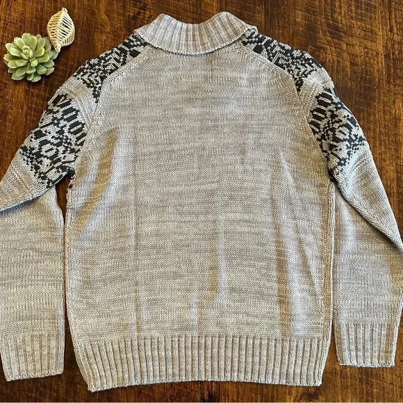 Weatherproof Vintage | Gray Shaw Collar Fair Isle Sweater - Picture 4 of 8